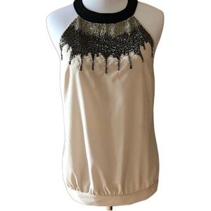 H&M Ombré Beaded Dressy Sleeveless Blouse